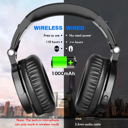 Oneodio Pro-C Wireless Headphones with 50mm Neodymium Drivers 110Hrs Playing Time BT 5.2 Foldable Deep Bass Stereo Headset