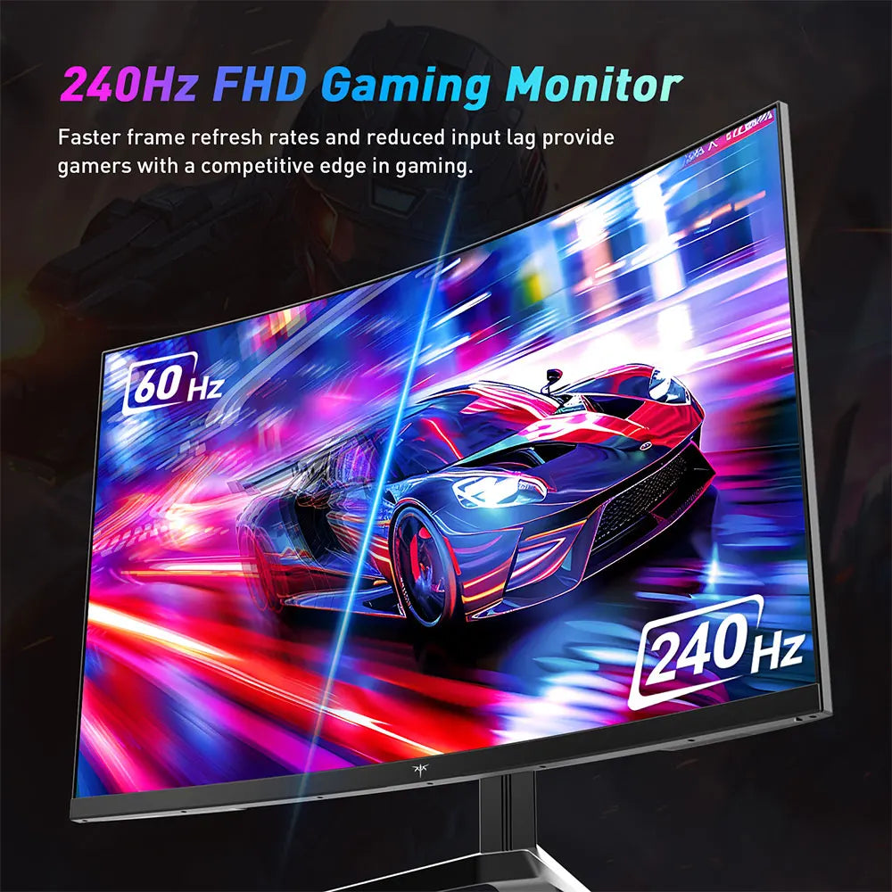 KING KTC | KTC H32S17F 32'' Curved Gaming Monitor, 1920*1080 HVA Panel, 240Hz Refresh Rate, 125% sRGB, 3500:1 Contrast Ratio, Adaptive Sync