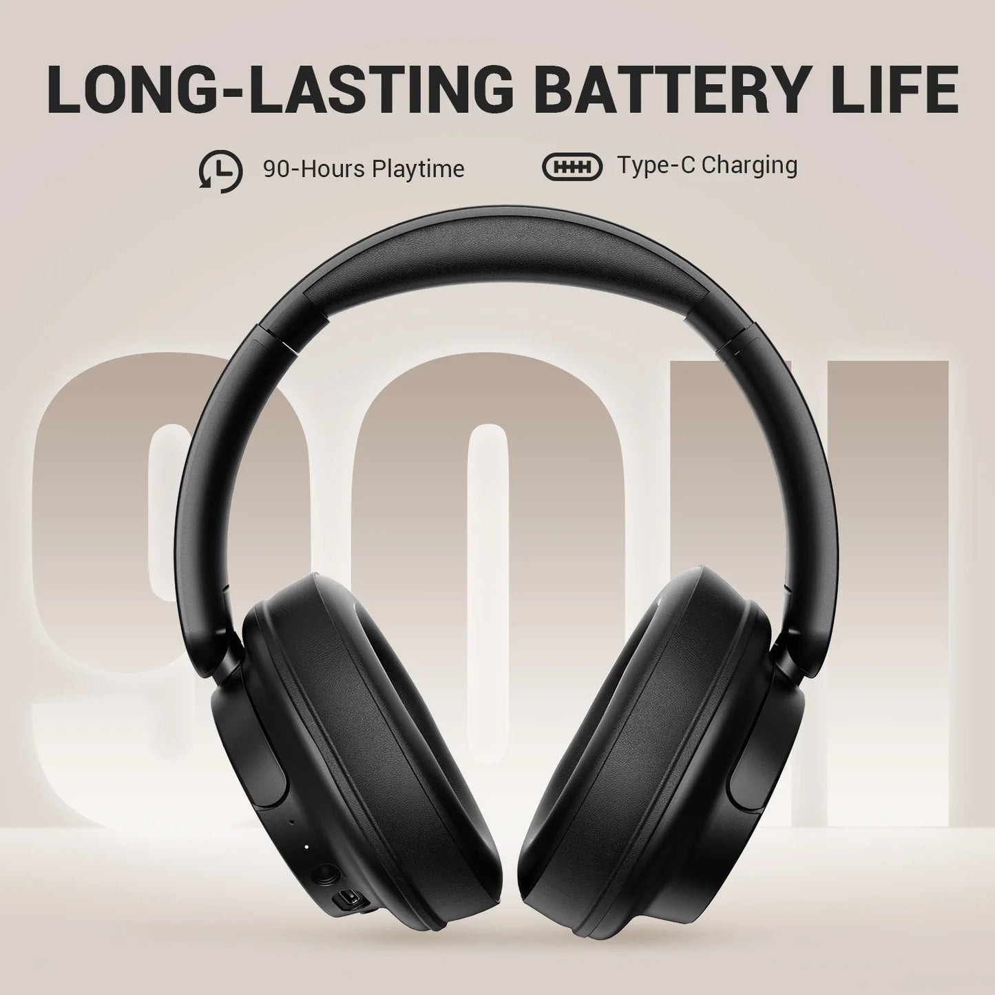 OneOdio SuperEQ V16 Wireless Bluetooth 5.3 Headphones 40mm Driver Headsets 90Hrs Playtime Over-Ear Bluetooth Headset