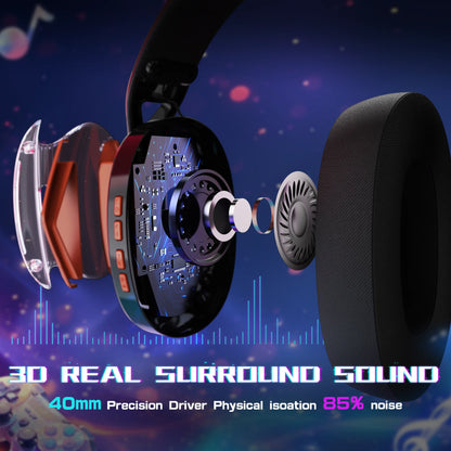 ATTACK SHARK L60 Ultra-Light Gaming Headset, Pluggable Microphone, Wired/Bluetooth/2.4G Wireless, 5.1 Channel Stereo Sound