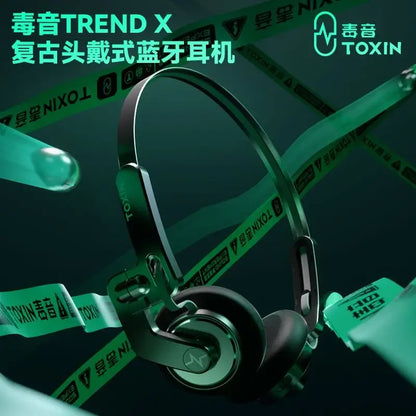 Trendx Tx-1 Headset Wireless Bluetooth Retro Surround Sound Stereo Lightweight Metallic Noise Reduction Sports Gaming Headset