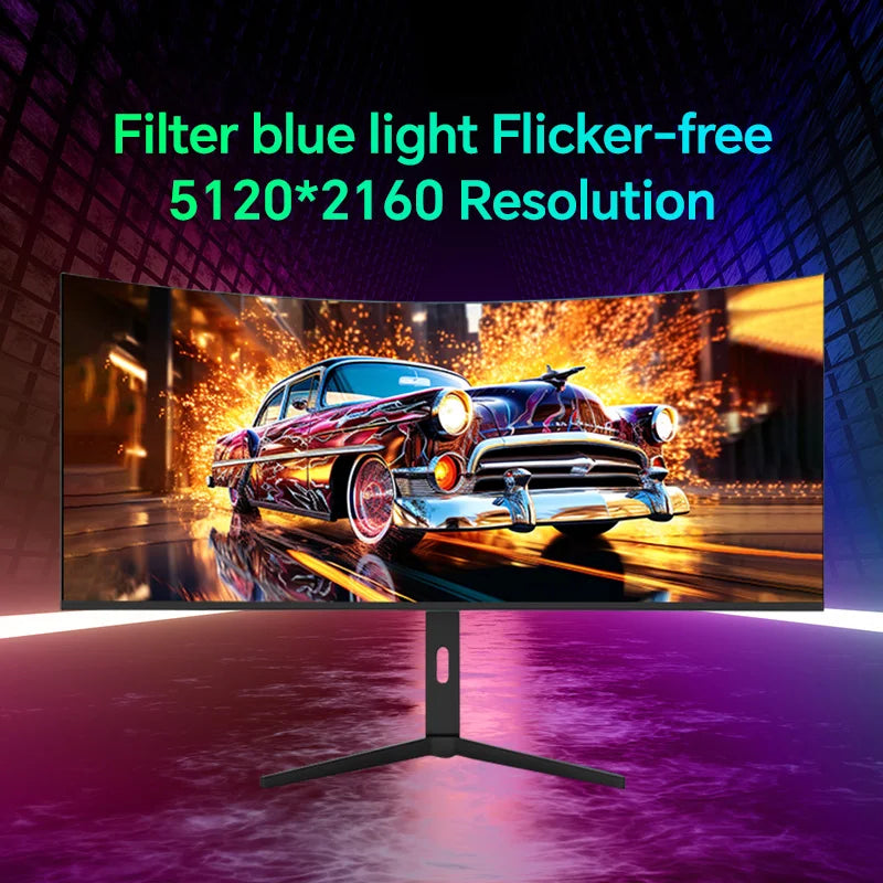 Anmite 40" 5K Nano-IPS screen 75Hz-32:9 curved widescreen monitor, gaming display for big game enthusiasts