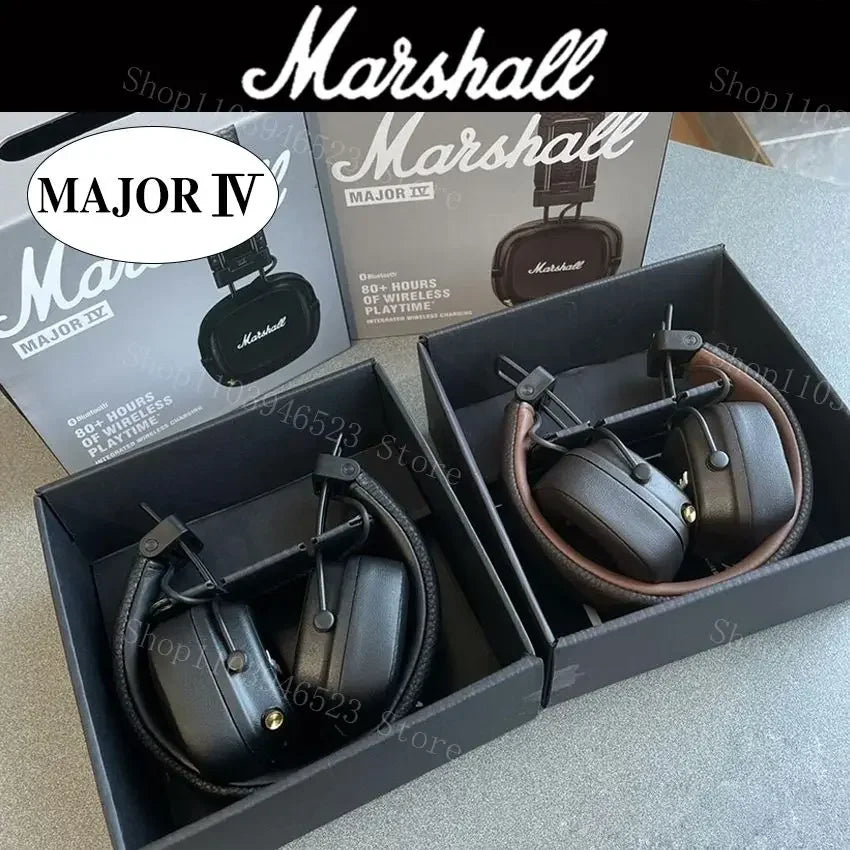 Marshall Major IV 4 Wireless Bluetooth Headphones Classic Earphones Deep Bass Foldable Pop Rock Retro Music Microphone Headset