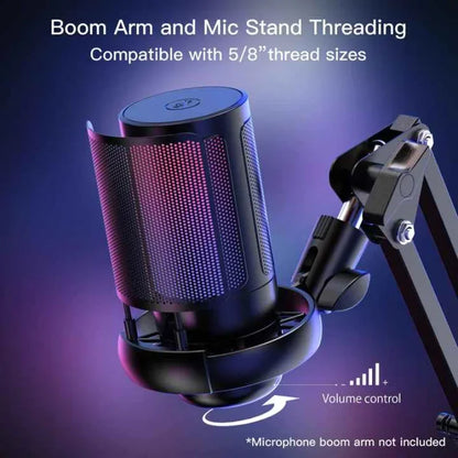 ME6S USB Condenser Microphone Professional Podcast Mic Studio Recording Microphone AmpliGame RGB Gaming Microphone