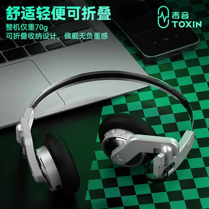 Trendx Tx-1 Headset Wireless Bluetooth Retro Surround Sound Stereo Lightweight Metallic Noise Reduction Sports Gaming Headset