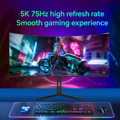 Anmite 40" 5K Nano-IPS screen 75Hz-32:9 curved widescreen monitor, gaming display for big game enthusiasts