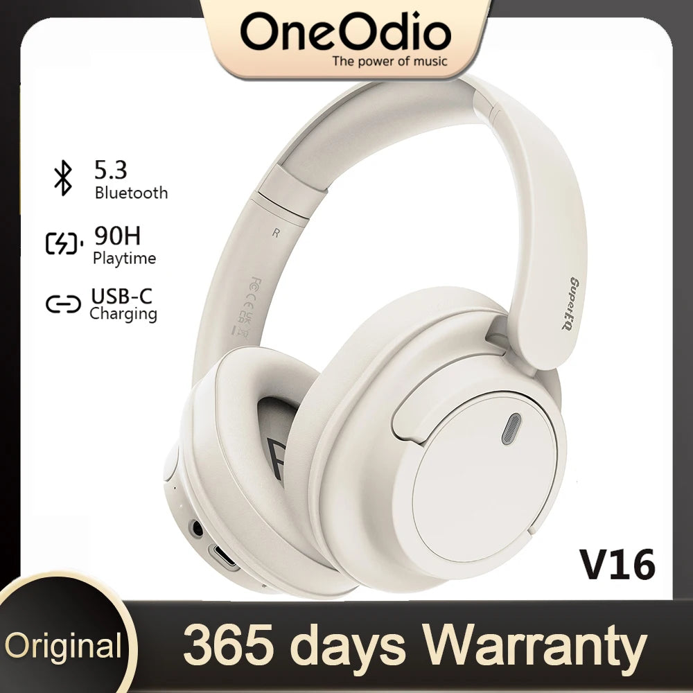 OneOdio SuperEQ V16 Wireless Bluetooth 5.3 Headphones 40mm Driver Headsets 90Hrs Playtime Over-Ear Bluetooth Headset