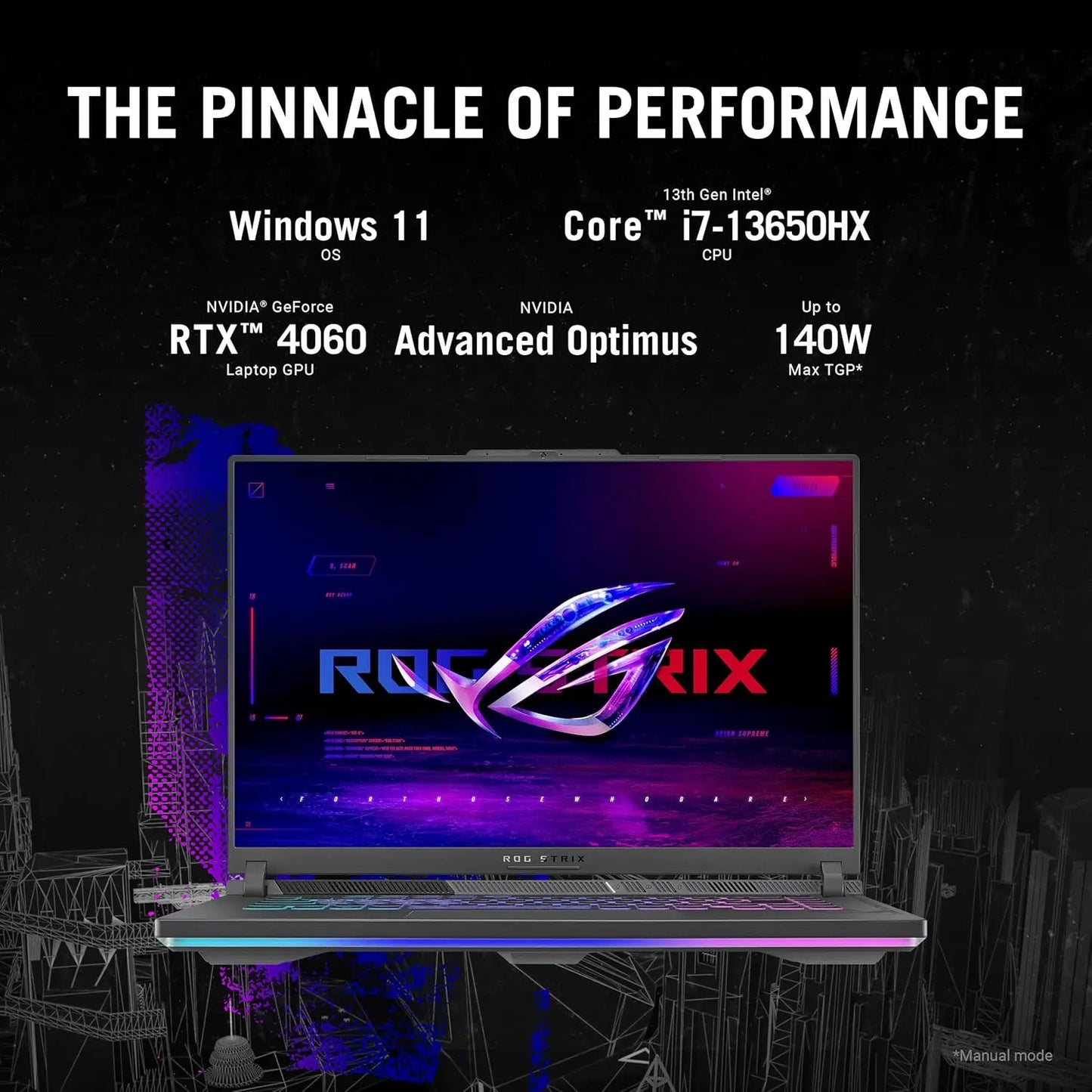 ASUS ROG Strix G16 (2024) Gaming Laptop, 16” 2.5K 165Hz, RTX 4060, Intel Core i7-13650HX/i9 13980HX, 16GB DDR5, 1TB SSD, Wi-Fi 6E,