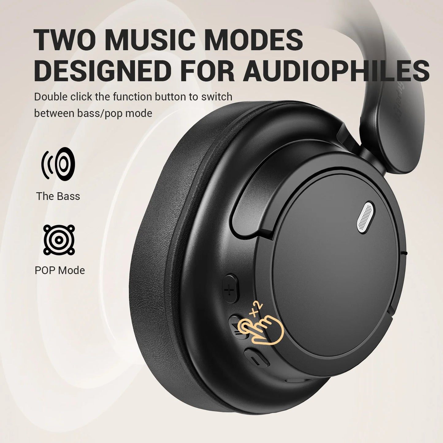 OneOdio SuperEQ V16 Wireless Bluetooth 5.3 Headphones 40mm Driver Headsets 90Hrs Playtime Over-Ear Bluetooth Headset