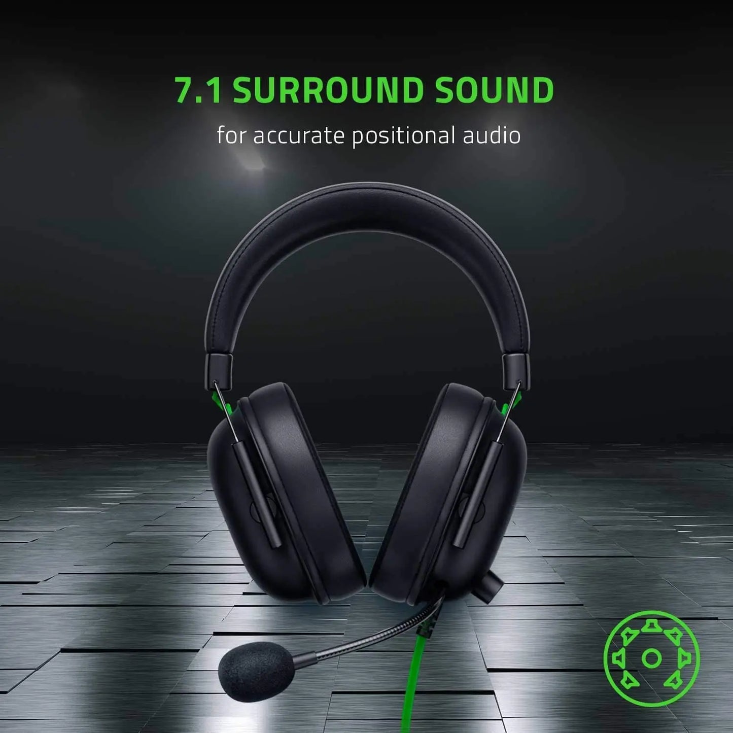 Razer BlackShark V2 X Wired Esports Headset Advanced Passive Noise Cancellation, 7.1 Surround Sound, Hyperclear Cardioid Mic