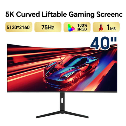 Anmite 40" 5K Nano-IPS screen 75Hz-32:9 curved widescreen monitor, gaming display for big game enthusiasts