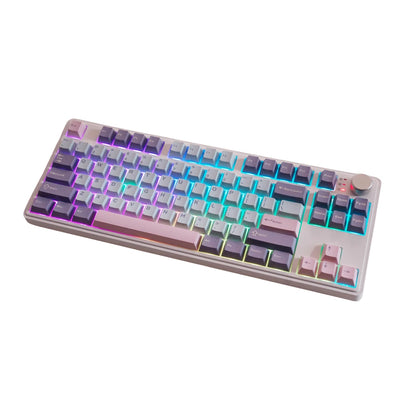 MATHEW MK86 TKL RGB 3 Mode Mechanical Keyboard Gaming With Knob Bluetooth Hot Swappable Wireless 86keys 80% Layout for Win/Mac