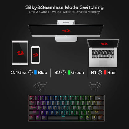 Redragon K530 Pro Draconic 60% Wireless RGB 3-Mode 61 Keys Gaming Hot-Swap Mechanical Keyboard